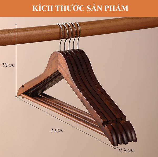 Kích thước mẫu móc treo quần áo làm từ gỗ công nghiệp