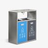 Thùng phân loại rác 2 ngăn inox