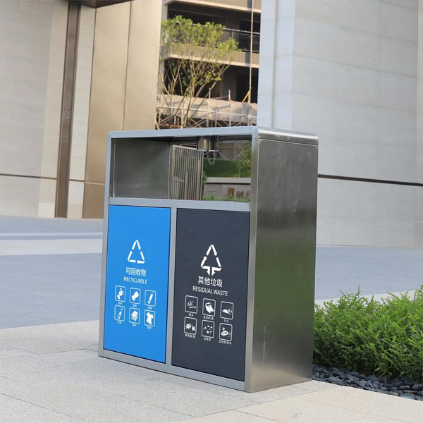 Mẫu thùng rác đường phố hỗ trợ phân loại rác thải