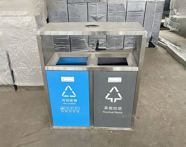 Tham khảo hình ảnh chụp thùng rác 2 ngăn thực tế