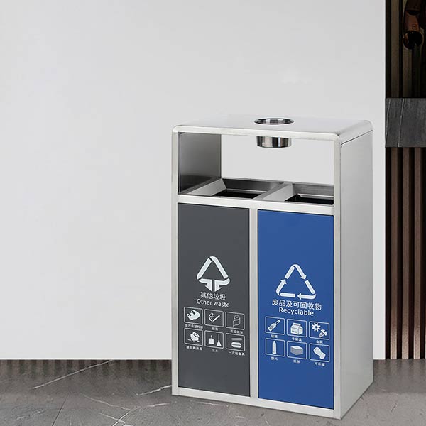 Mẫu thùng rác 2 ngăn phù hợp cả trong nhà, ngoài trời