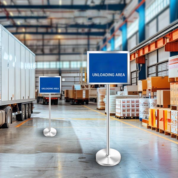 Mẫu bảng menu mặt thẳng làm bằng inox trắng