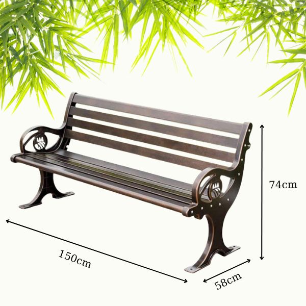 Tham khảo kích thước ghế băng dài ngoài trời bằng nhôm đúc