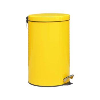 Thùng rác inox đạp chân màu vàng