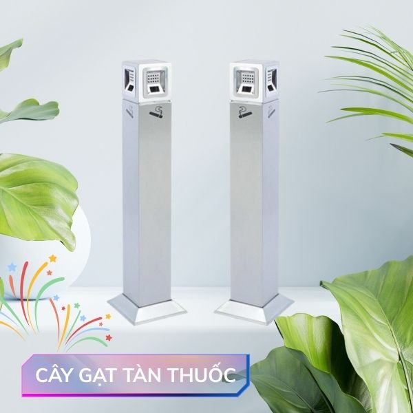 Cây gạt tàn thuốc hình vuông làm bằng inox