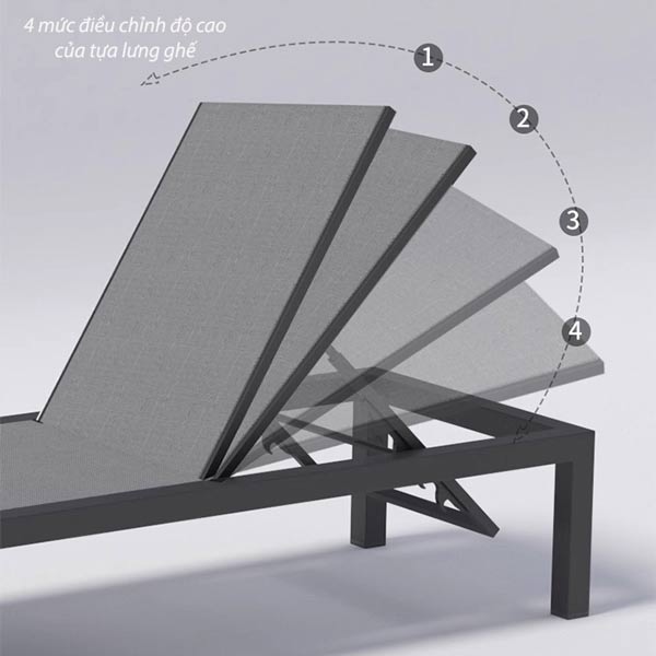 Tựa lưng ghế với 5 mức điều chỉnh