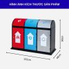 Tham khảo kích thước thùng rác 3 ngăn