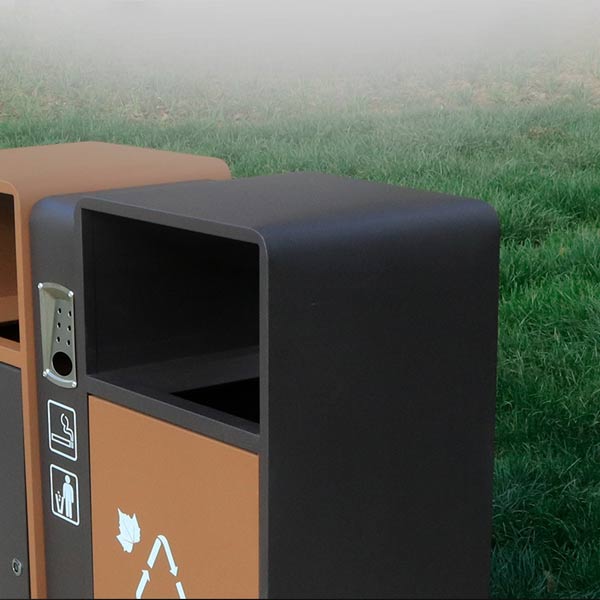 Chất liệu chính cấu thành vỏ thùng rác là thép sơn tĩnh điện