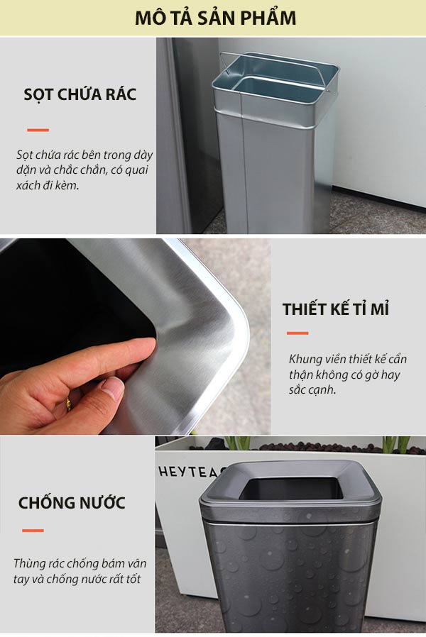 Chi tiết đặc điểm thiết kế thùng rác đôi
