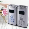 Thùng rác inox đôi có gạt tàn