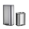 Thùng rác inox vuông đạp chân