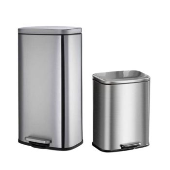 Thùng rác inox vuông đạp chân