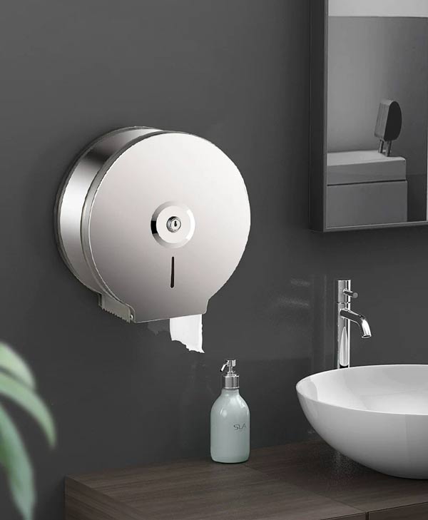 Hộp inox đựng giấy vệ sinh cuộn lớn