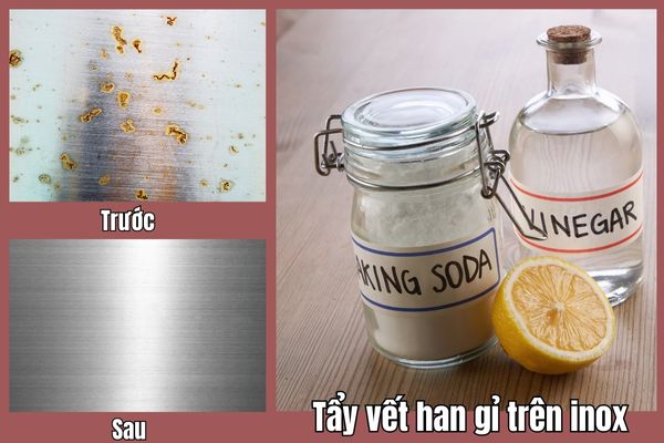 Làm sạch vết hoen gỉ bằng muối, chanh, giấm