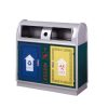 Thùng rác phân loại 2 ngăn bằng thép