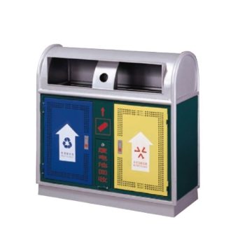 Thùng rác phân loại 2 ngăn bằng thép
