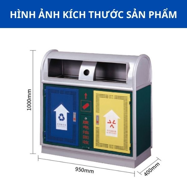 Kích thước thùng rác đôi 2 ngăn