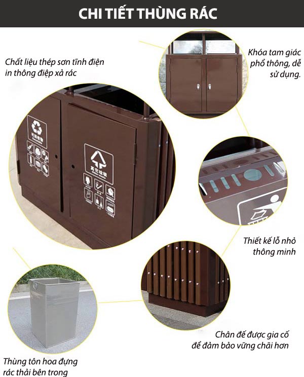 Các chi tiết cụ thể của thùng rác