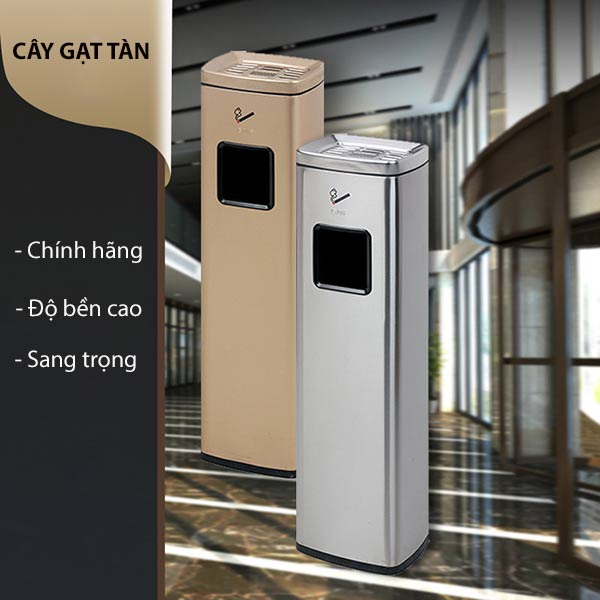 Mẫu trụ gạt tàn có cửa xả rác