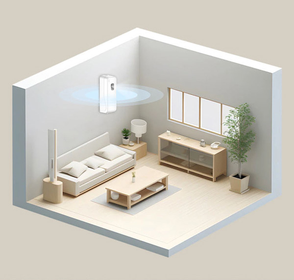 Chọn khu vực gần luồng gió điều hòa để lan tỏa hương phơm khắp phòng