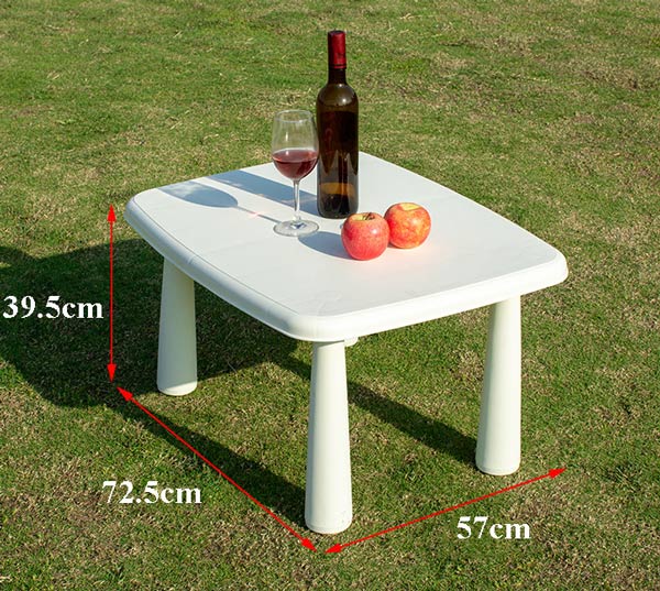 Chi tiết kích thước bàn nhựa PP màu trắng 