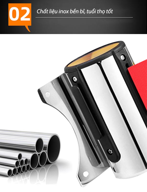 Chất liệu đầu cột chắn bằng inox siêu bền