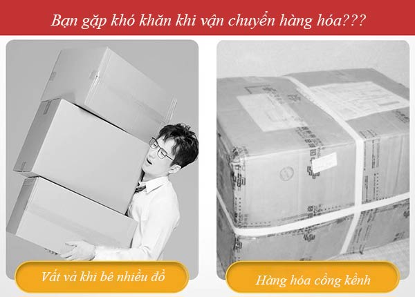 Nhờ xe đẩy hàng, việc vận chuyển hàng cồng kềnh, nặng sẽ dễ dàng hơn