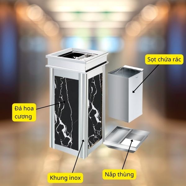 Chi tiết các bộ phận cấu thành thùng rác