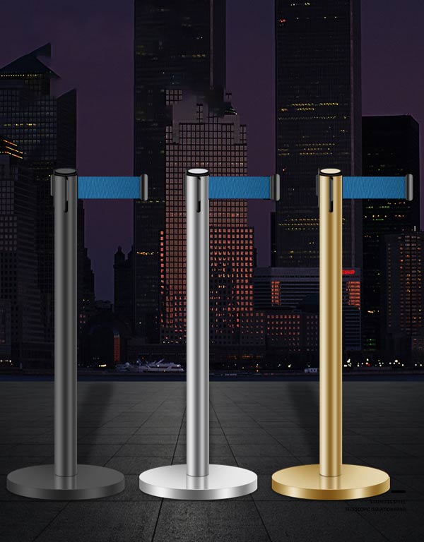 Cột chắn dây màu xanh biển kiểu dáng căng kéo