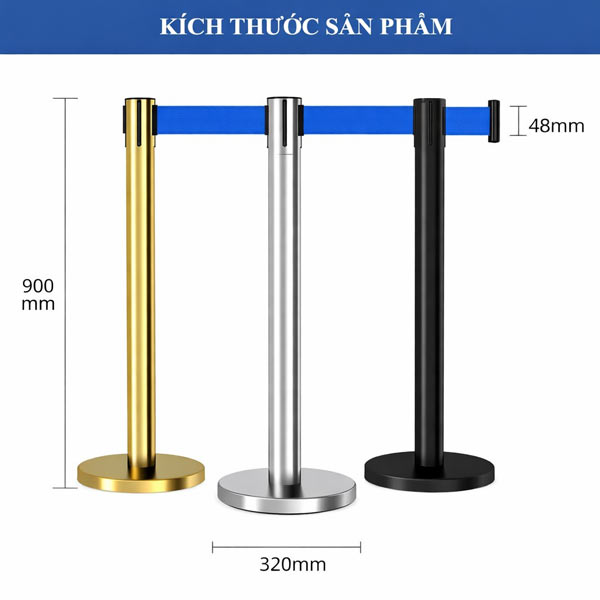 Tham khảo kích thước cột chắn dây xanh biển