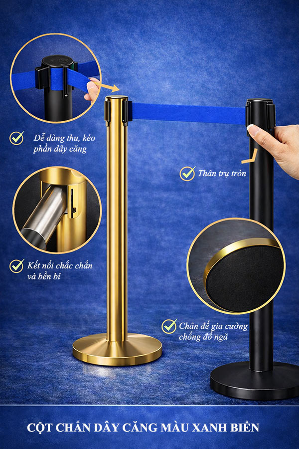 Tham khảo các đặc điểm cấu thành cột chắn dây căng xanh biển