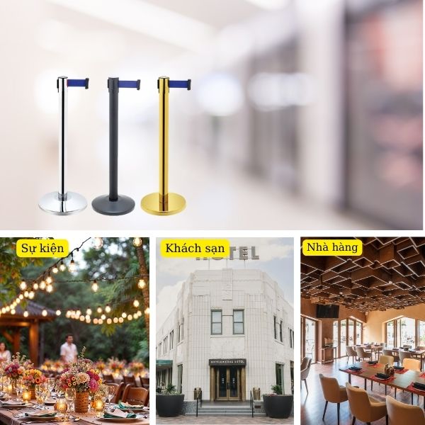 Mẫu cột chắn dây kéo màu xanh biển đảm bảo tiện lợi