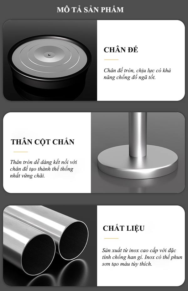 Đặc điểm các bộ phận cấu thành cột chắn dây kéo