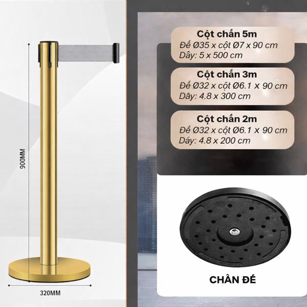 Chi tiết kích thước cột chắn màu ghi