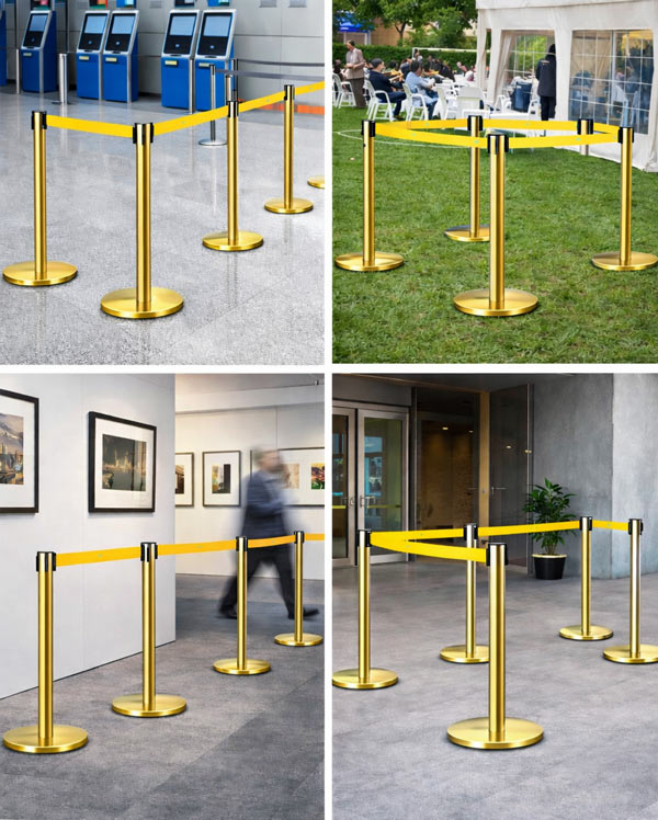 Ứng dụng của cột chắn dây kéo màu vàng
