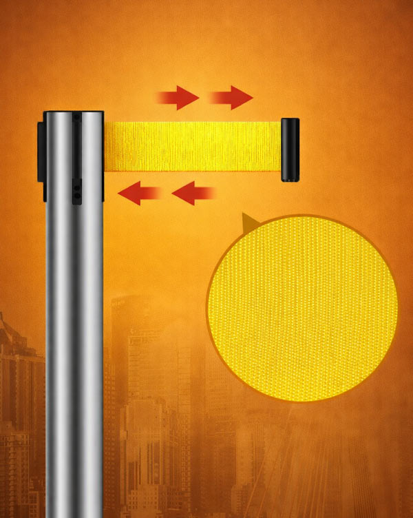 Dây căng màu vàng cột chắn có thể in logo