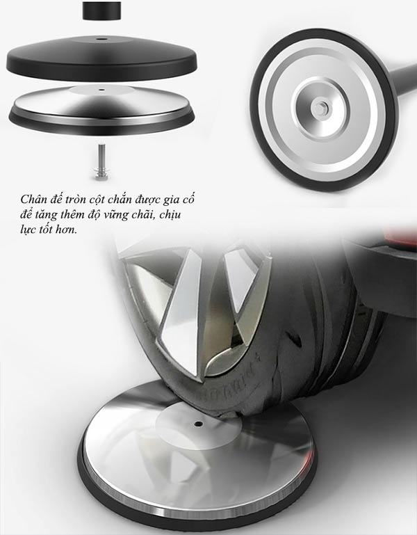 Thiết kế chân đế cột chắn cực kỳ vững chãi