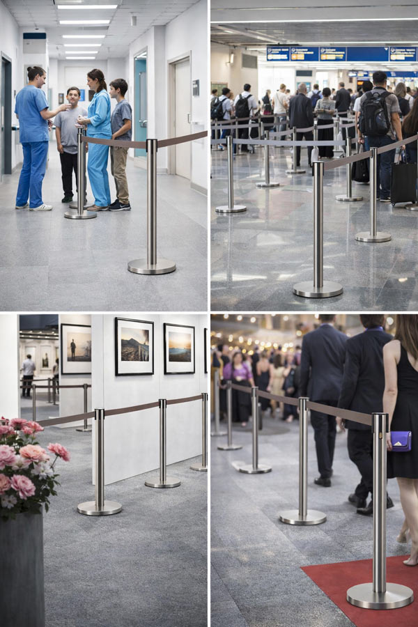 Hình ảnh sử dụng trụ phân làn dây nâu