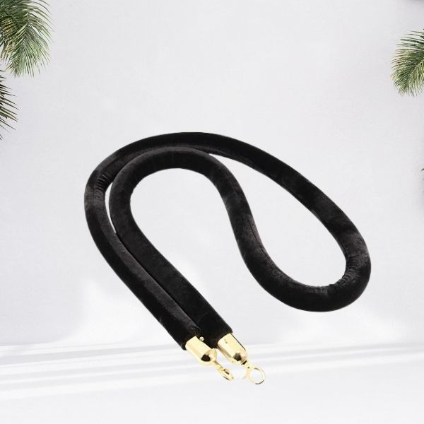 Mẫu dây nhung trùng màu đen - phụ kiện cột chắn