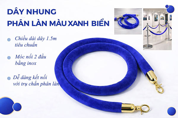 Mẫu dây nhung cột chắn dài 1.5m