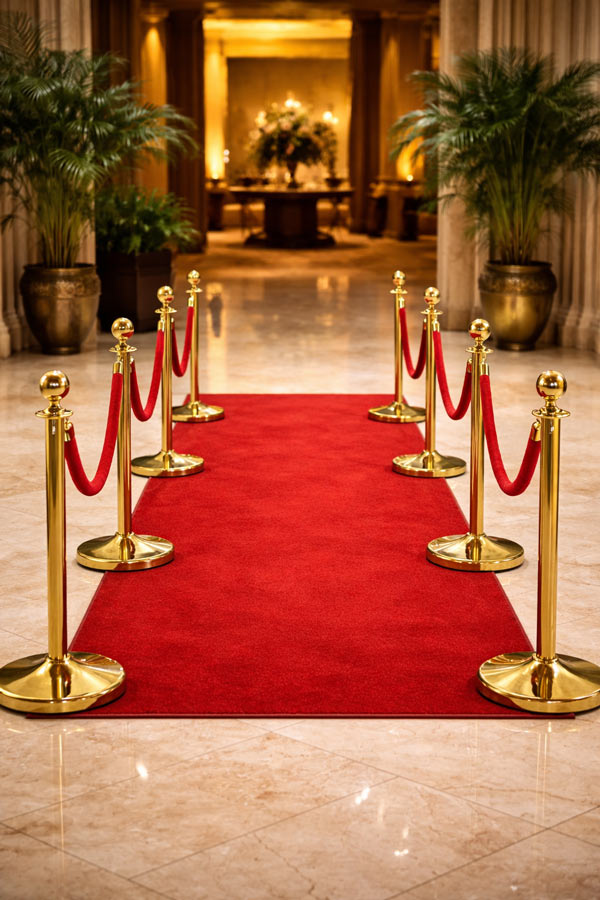 Cột chắn dây nhung đỏ luôn là lựa chọn hàng đầu