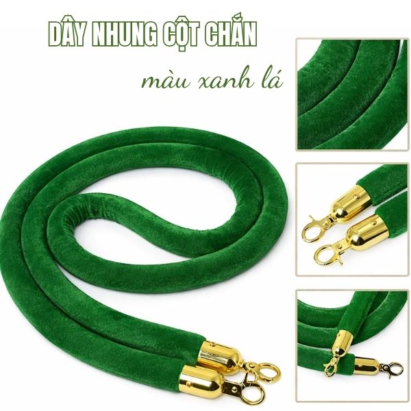 Chi tiết các bộ phận của dây nhung màu xanh lá