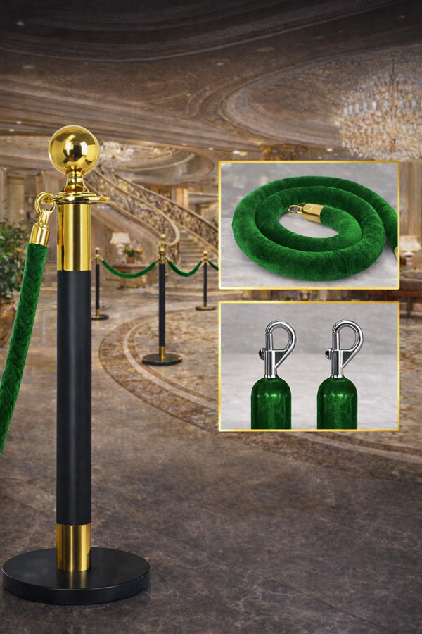 Dây nhung màu xanh lá thay thế dùng cho cột chắn