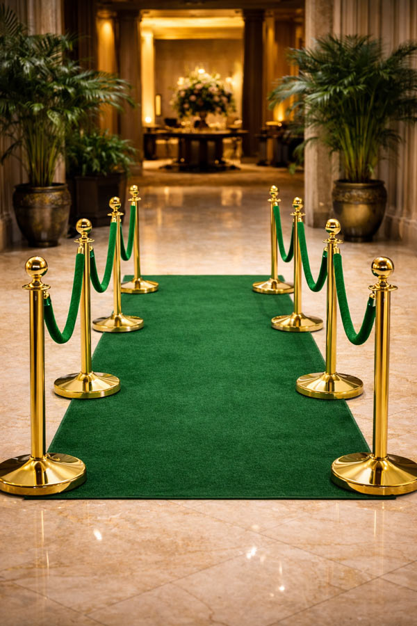 Dây nhung cột chắn màu xanh lá