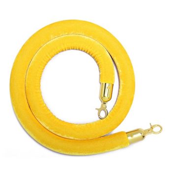 Dây nhung trụ chắn màu vàng khóa inox