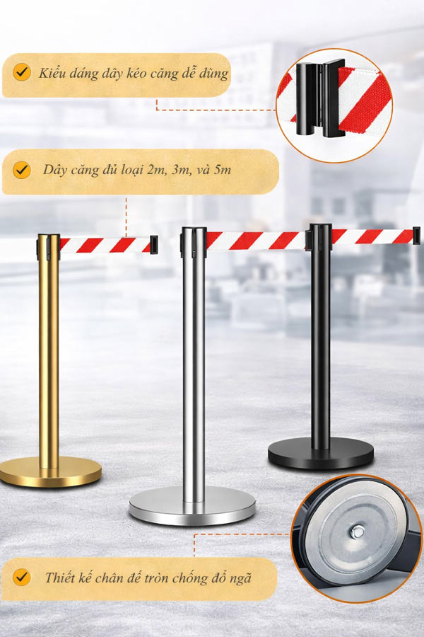 Tham khảo đặc điểm của trụ phân làn dây màu trắng kẻ đỏ