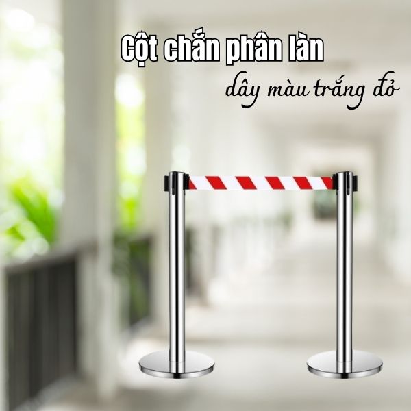 Mẫu trụ chắn phân làn dây trắng kẻ đỏ - Mẫu mới