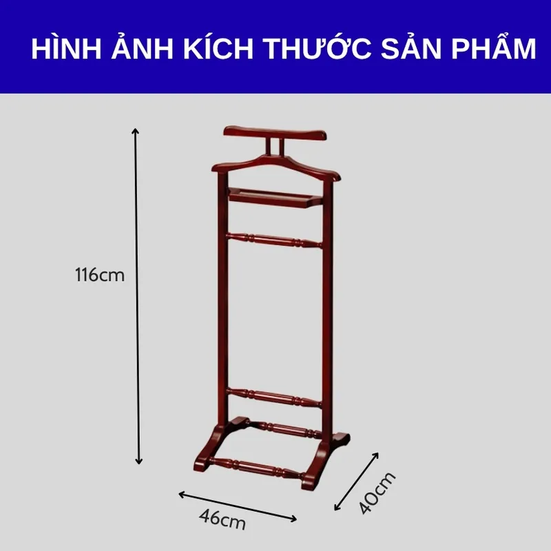 Kích thước giá gỗ treo áo khoác