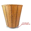 Thiết kế sọt đựng rác mây nhựa tròn, chân sắt