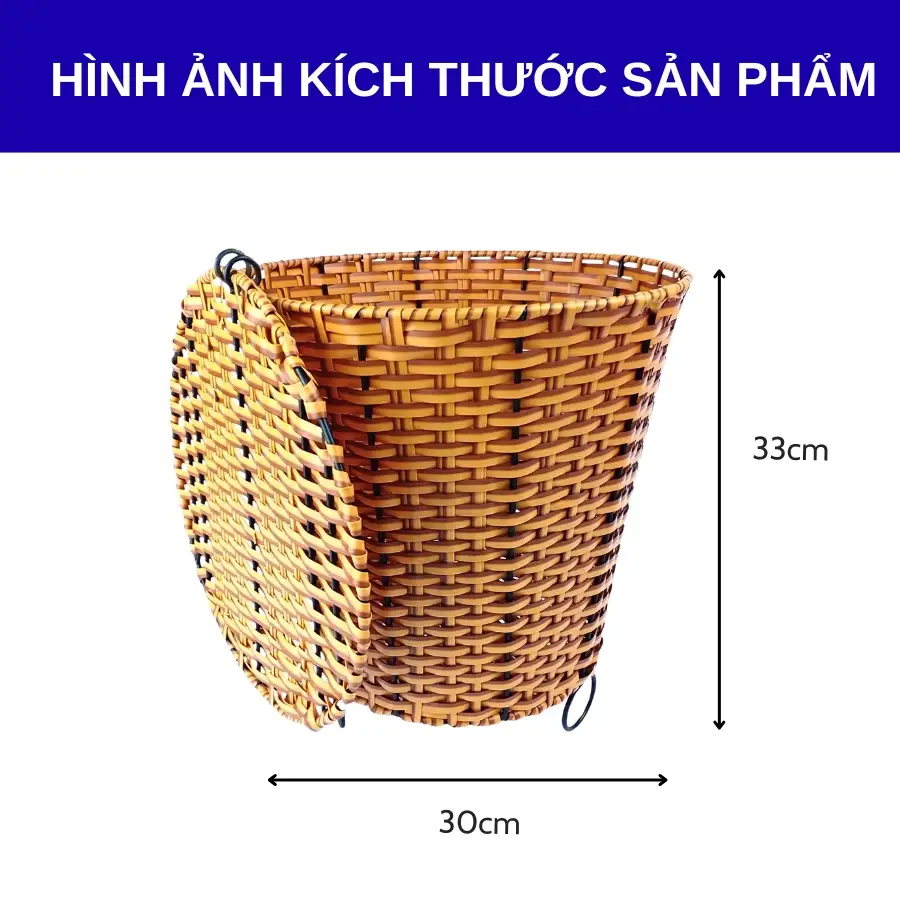 Kích thước sọt đựng rác mây nhựa